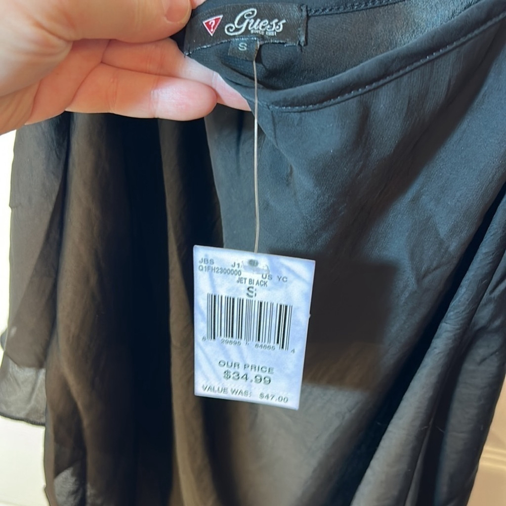 Guess Beaded One Shoulder Blouse Small NWT - Picture 4 of 7